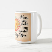 Mom Coffee Mug – あなたは私の世界を明るくする コーヒーマグカップ (正面右)