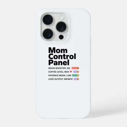Mom Control Panel Phone Case | Funny Tech Mom Desi iPhoneケース (裏面)