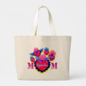 Mom corazones mexicanos Nombre editable ラージトートバッグ (裏面)