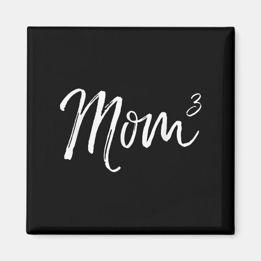 Mom Cubed Triplet Mom Of 3 Third Child Announcemen マグネット (正面)