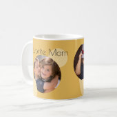 Mom Custom Photos Yellow Dots Coffee Mug コーヒーマグカップ (正面左)