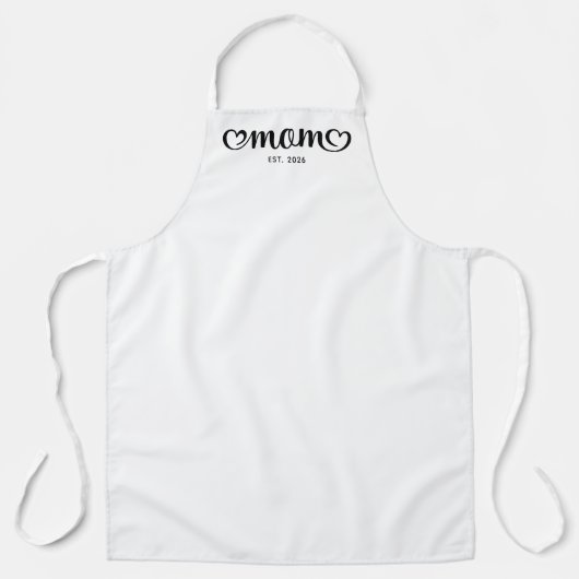 Mom Cute Hearts Script エプロン (正面)