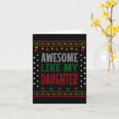 Mom Dad Christmas - Funny Awesome Like My Daughter カード (黄色い花)