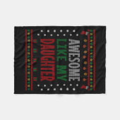 Mom Dad Christmas - Funny Awesome Like My Daughter フリースブランケット (正面(横))