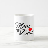 Mom & Dad Hearts - Elegant Typography Family Love コーヒーマグカップ (中央)