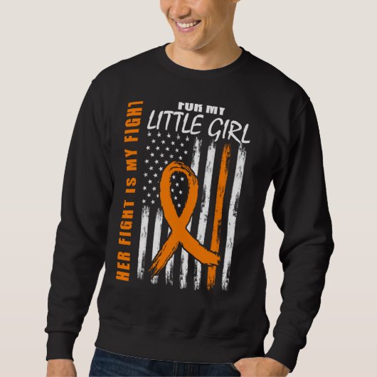 Mom Dad Little Girl Daughter Leukemia Awareness Fl スウェットシャツ (正面)
