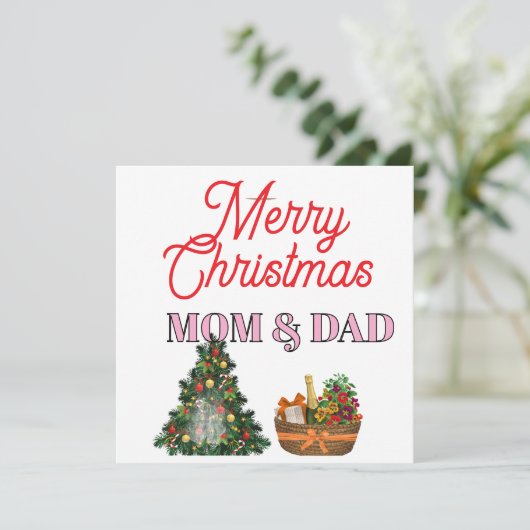 MOM & DAD Merry Christmas   カード (スタンド正面)