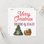 MOM & DAD Merry Christmas   カード (正面/裏面インサイチュ)