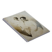 Mom & Daughter Oval Mask Foxed RPPC BWフォトイメージ ノートブック (右側)