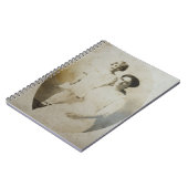 Mom & Daughter Oval Mask Foxed RPPC BWフォトイメージ ノートブック (左側)