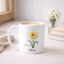 Mom December Birth Flower Narcissus コーヒーマグカップ