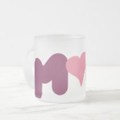 Mom design letters フロストグラスマグカップ (正面左)