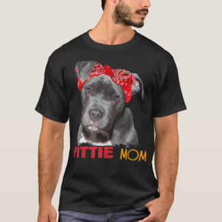 Mom Doggie Wife Dog Owner Pitbull Pittie  Tシャツ