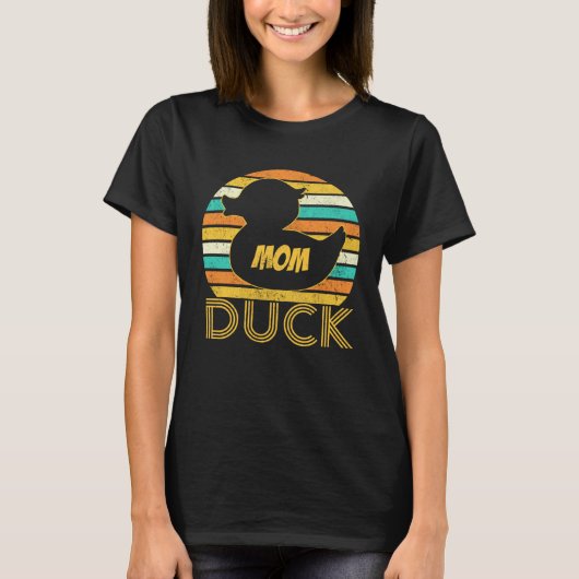 Mom Duck Rubber Duck Matching Family Cute Tシャツ (正面)