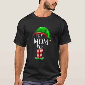 Mom Elf Matching Family Funny Christmas Party Paja Tシャツ