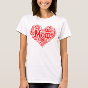 Mom Est 2024に昇格，新しいママ，初めてのママ Tシャツ