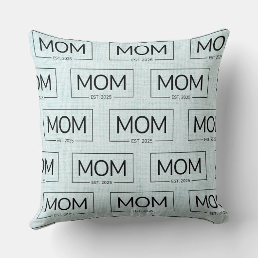 Mom est 2025新しい母のベビーが青いバーラップを明らかにフェイク クッション (裏面)