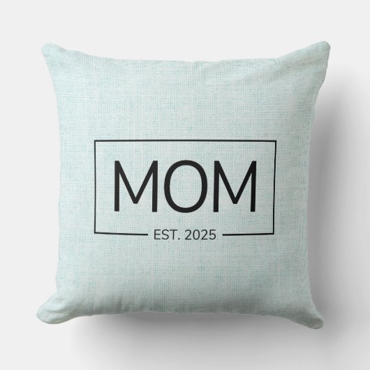 Mom est 2025新しい母のベビーが青いバーラップを明らかにフェイク クッション (正面)