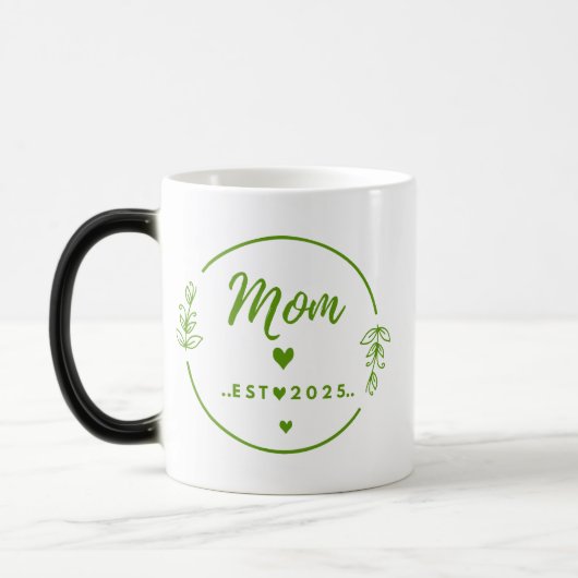 Mom Est. 2025 mug-New Mom Gift -Mother Gift  モーフィングマグカップ (左)