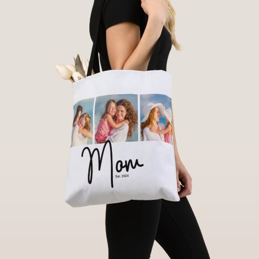 Mom Est. 3 フォトギフト トートバッグ (クローズアップ)