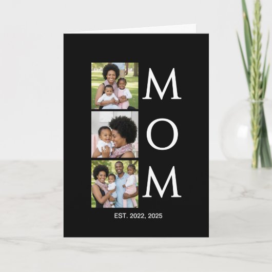 Mom Est Established キャップ 3 写真 母の日 シーズンカード (正面)