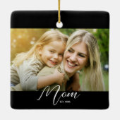 Mom Est. Photo New Mom Gift Keychain セラミックオーナメント (裏面)