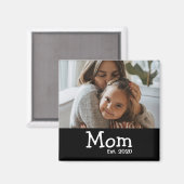 Mom Est Saying ホワイト ふんわりフォント マグネット (正面/裏面)