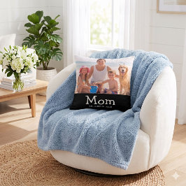 Mom Est Saying ホワイト 幻想的なフォント クッション