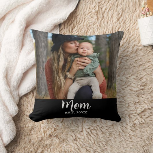 Mom Est. Script Photo  クッション (ブランケット)