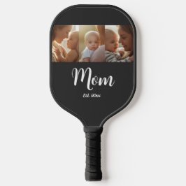 Mom Est. year Modern Bold Script Pickleball Paddle ピックルボールラケット