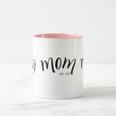 Mom Established かわいいオシャレな記念イヤー マグカップ (中央)