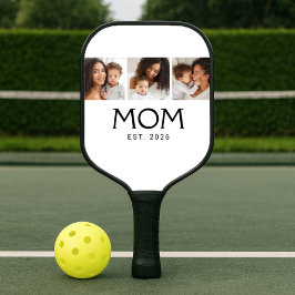 Mom Established エレガントスクリプト ピンク 白 3 写真 ピックルボールラケット