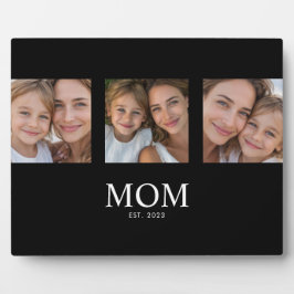 Mom Established エレガントスクリプト ブラック 3 枚写真 フォトプラーク