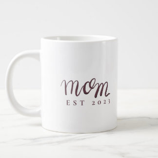 Mom Established カスタムネーム 新米ママ プレゼント ジャンボコーヒーマグカップ