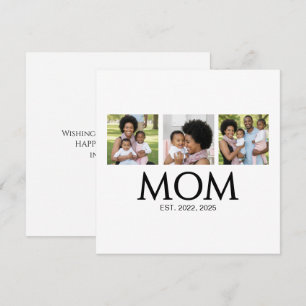 Mom Established キャップ 白 3 枚の写真付き 母の日 シーズンカード