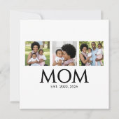 Mom Established キャップ 白 3 枚の写真付き 母の日 シーズンカード (正面)