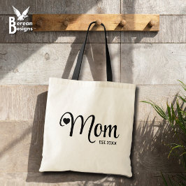 Mom Established シンプルスクリプト 母へのギフト トートバッグ