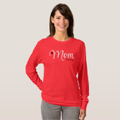 Mom Established シンプルスクリプト 母へのギフト Tシャツ (正面フル)