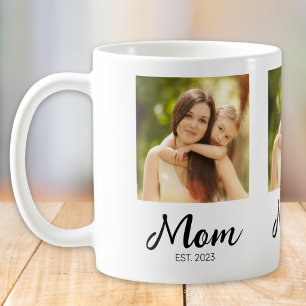 Mom Established スクリプト写真マグカップ コーヒーマグカップ