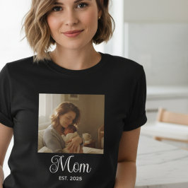 Mom Established スクリプト写真 Tシャツ