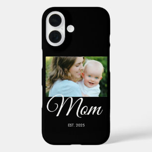 Mom Established スクリプト ブラックフォト iPhone 16ケース