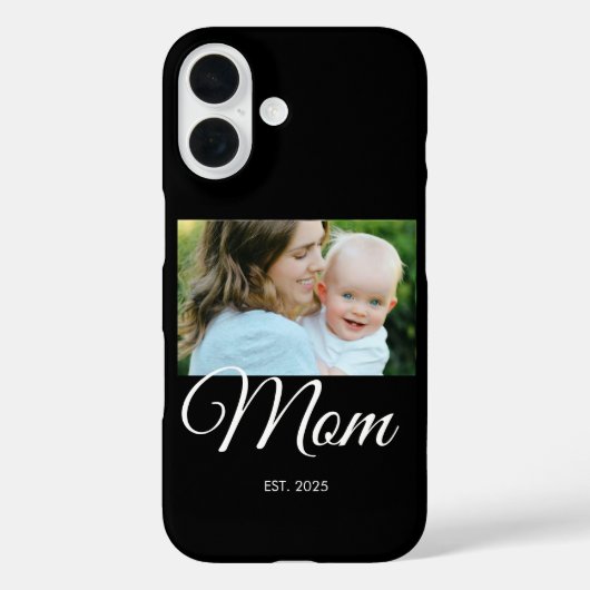 Mom Established スクリプト ブラックフォト Case-Mate iPhoneケース (裏面)