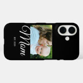 Mom Established スクリプト ブラックフォト Case-Mate iPhoneケース (裏面 (横))
