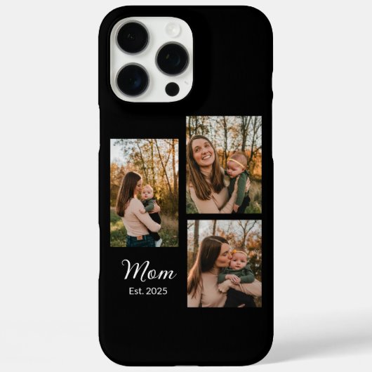 Mom Established スクリプト ブラック 3 枚の写真 Case-Mate iPhoneケース (裏面)