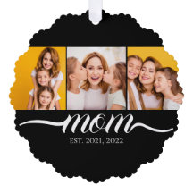 Mom Established スクリプト ブラック 3 枚フォトコラージュ