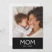 Mom Established タイポグラフィー 写真 ムーサーズデー カード (正面)