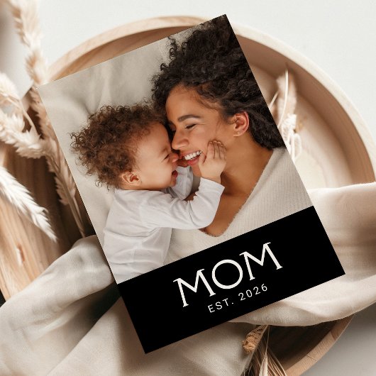 Mom Established タイポグラフィー 写真 ムーサーズデー カード