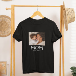 Mom Established タイポグラフィー 写真 Tシャツ