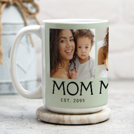 Mom Established タイポグラフィ サージミドルの3枚写真 コーヒーマグカップ