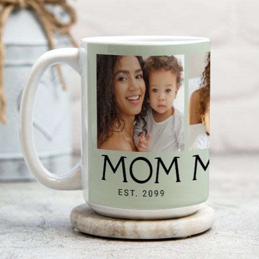 Mom Established タイポグラフィ サージミドルの3枚写真 コーヒーマグカップ